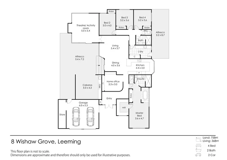 Floorplan of Homely house listing, 8 Wishaw Grove, Leeming WA 6149