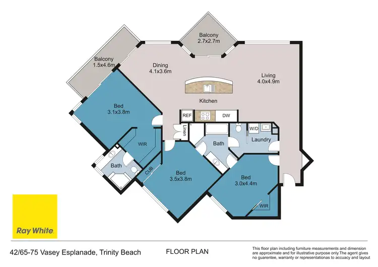 Floorplan of Homely unit listing, 42/65-75 Vasey Esplanade, Trinity Beach QLD 4879