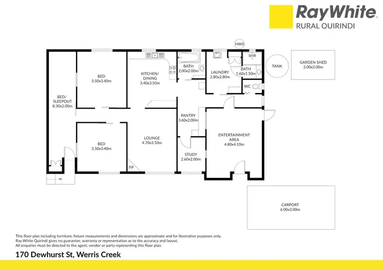 Floorplan of Homely house listing, 170 Dewhurst Street, Werris Creek NSW 2341
