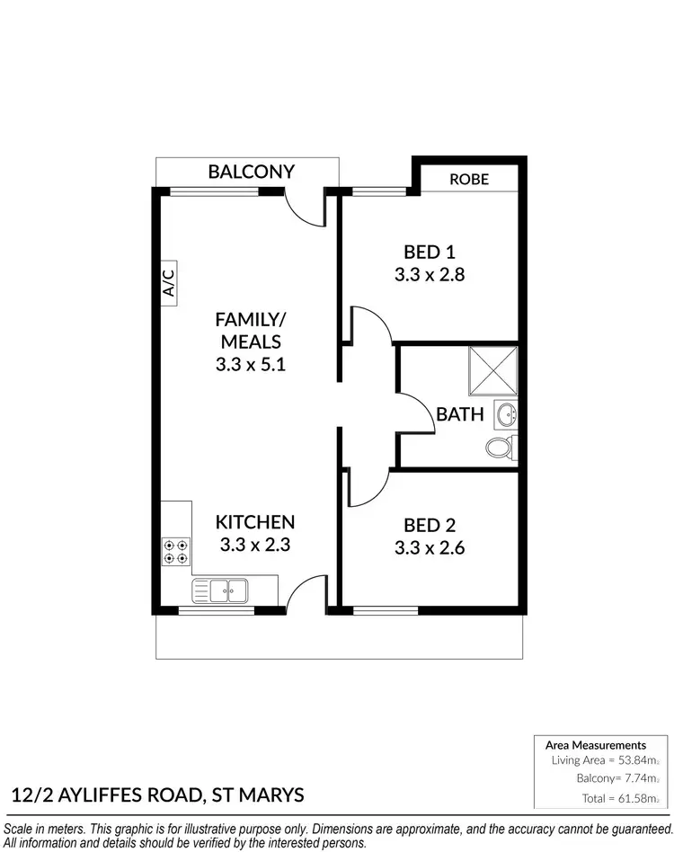 Floorplan of Homely unit listing, 12/2 Ayliffes Road, St Marys SA 5042