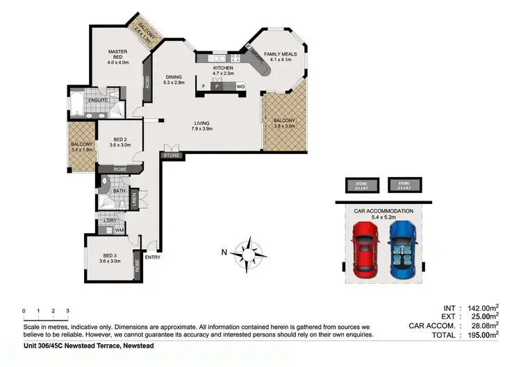 Floorplan of Homely apartment listing, 306/45C Newstead Terrace, Newstead QLD 4006