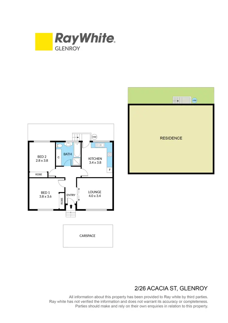 Floorplan of Homely unit listing, 2/26 Acacia Street, Glenroy VIC 3046