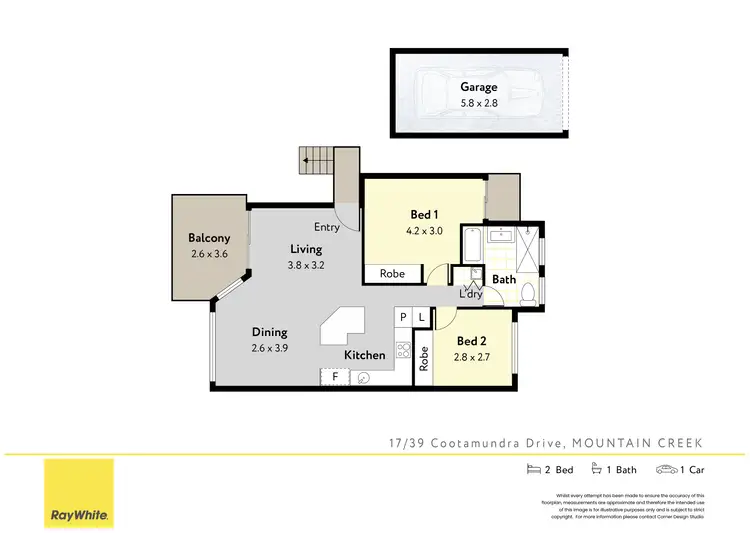 Floorplan of Homely unit listing, 17/39-43 Cootamundra Drive, Mountain Creek QLD 4557