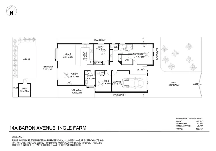 Floorplan of Homely house listing, 14A Baron Avenue, Ingle Farm SA 5098