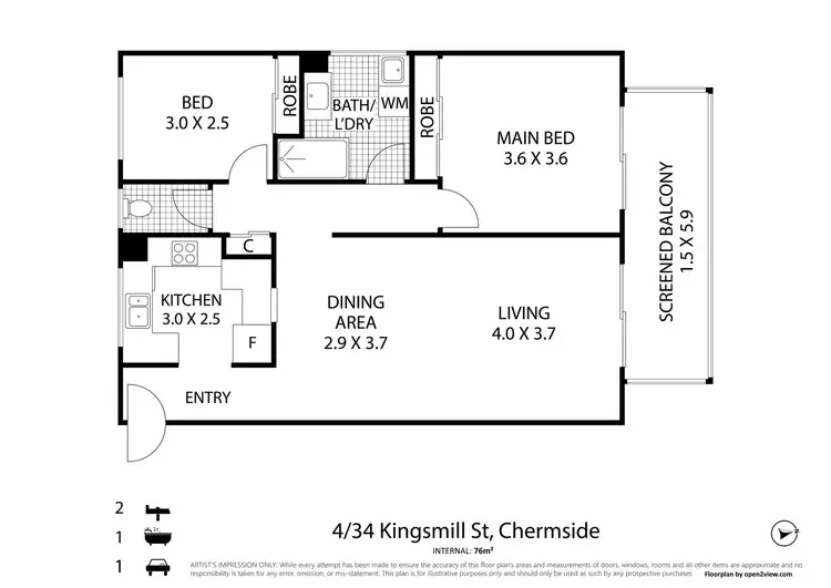 Floorplan of Homely unit listing, 4/34 Kingsmill Street, Chermside QLD 4032