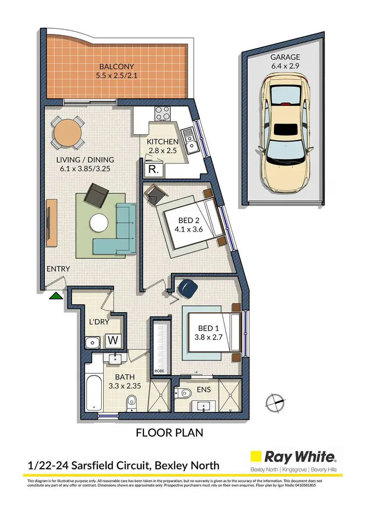 Floorplan of Homely apartment listing, 1/22-40 Sarsfield Circuit, Bexley North NSW 2207