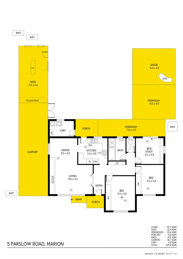 Floorplan of Homely house listing, 5 Parslow Road, Marion SA 5043