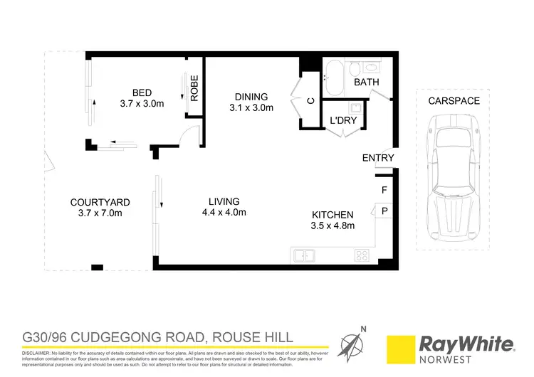 Floorplan of Homely apartment listing, G30 (AG8)/96 Cudgegong Road, Rouse Hill NSW 2155