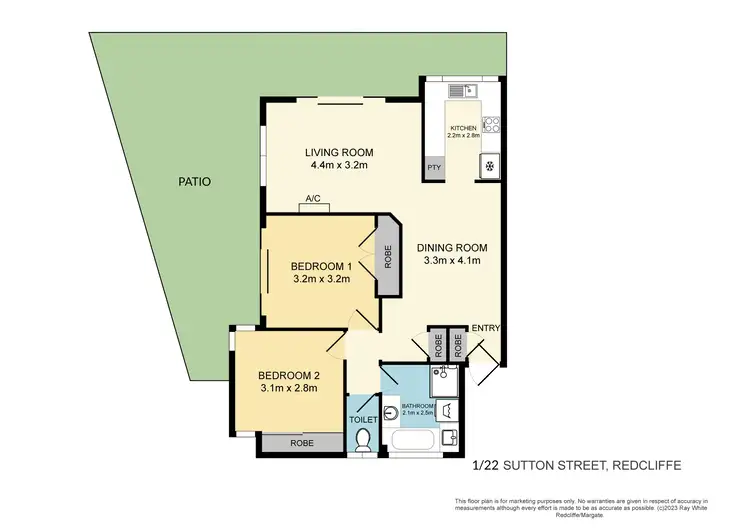 Floorplan of Homely unit listing, 1/22 Sutton Street, Redcliffe QLD 4020