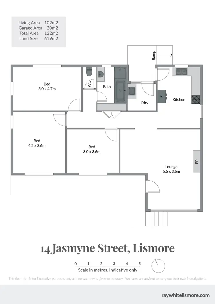 Floorplan of Homely house listing, 14 Jasmyne Street, Lismore NSW 2480