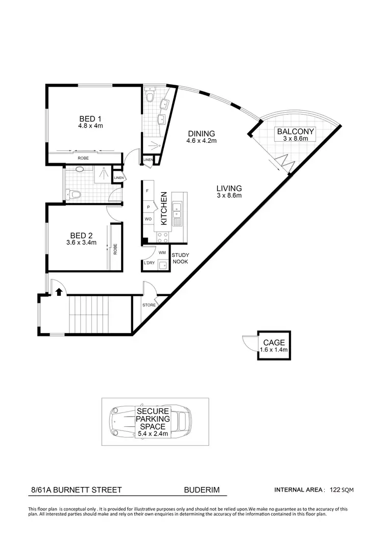 Floorplan of Homely unit listing, 8/61A Burnett Street, Buderim QLD 4556