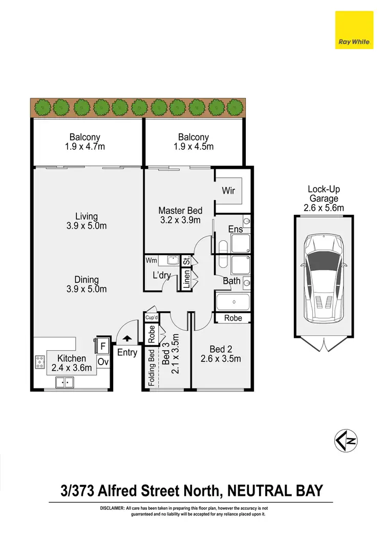 Floorplan of Homely apartment listing, 3/373 Alfred Street North, Neutral Bay NSW 2089