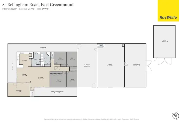 Floorplan of Homely rural property listing, 'Yalcalbah' 82 Bellingham Road, East Greenmount QLD 4359