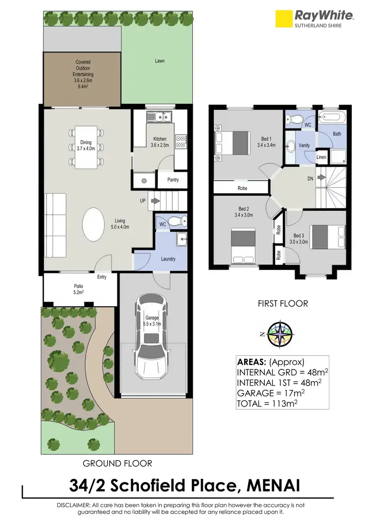 Floorplan of Homely townhouse listing, 34/2 Schofield Place, Menai NSW 2234