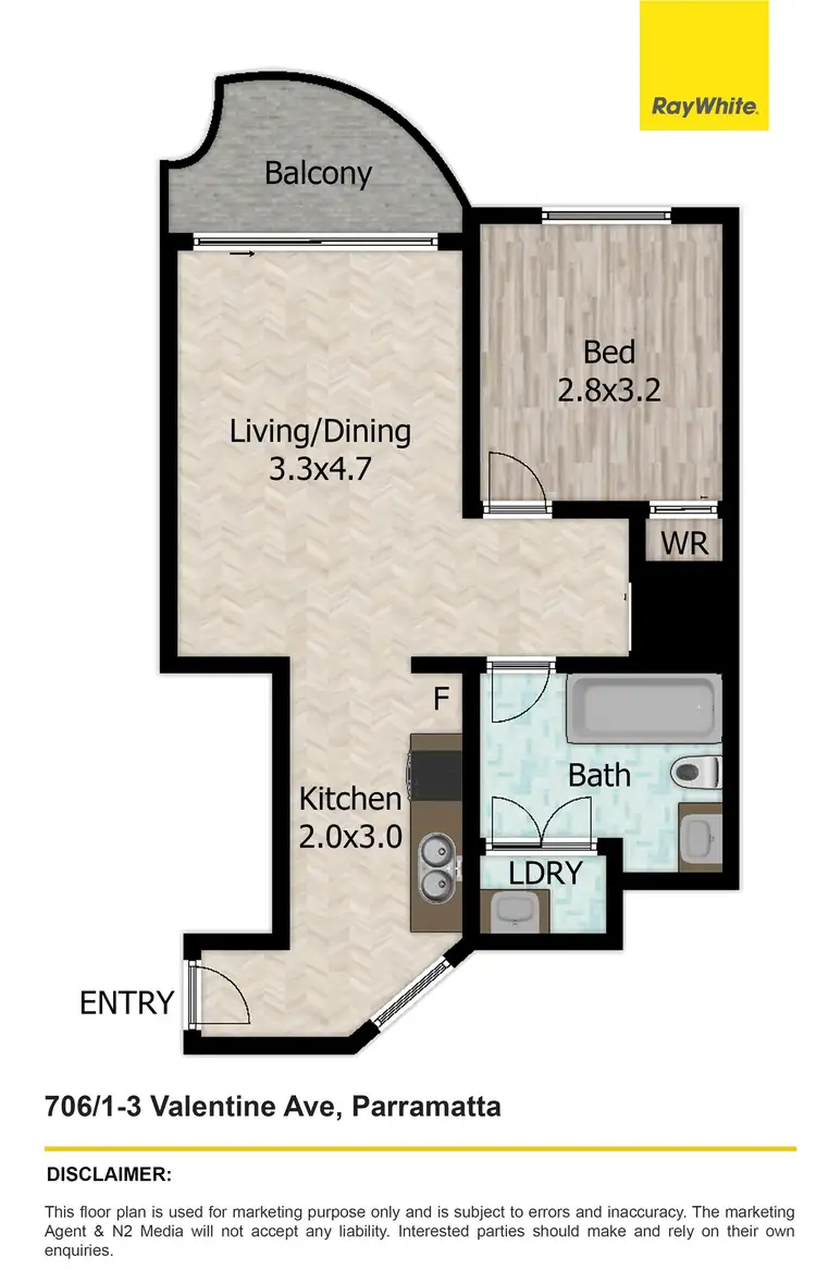 Floorplan of Homely apartment listing, 706/1-3 Valentine Avenue, Parramatta NSW 2150