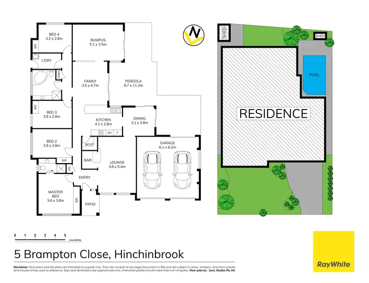 Floorplan of Homely house listing, 5 Brampton Close, Hinchinbrook NSW 2168