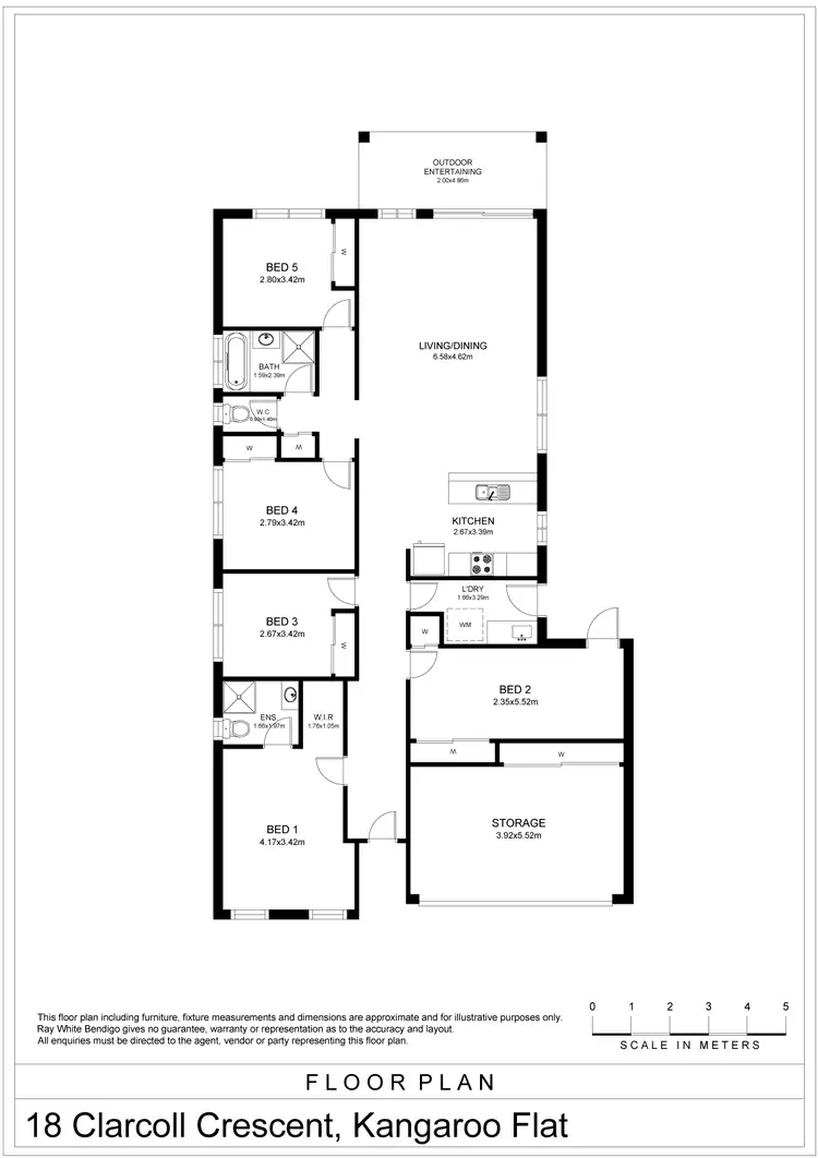 Floorplan of Homely house listing, 18 Clarcoll Crescent, Kangaroo Flat VIC 3555