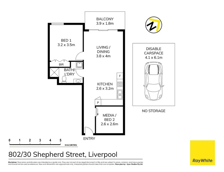 Floorplan of Homely unit listing, 802/30 Shepherd Street, Liverpool NSW 2170