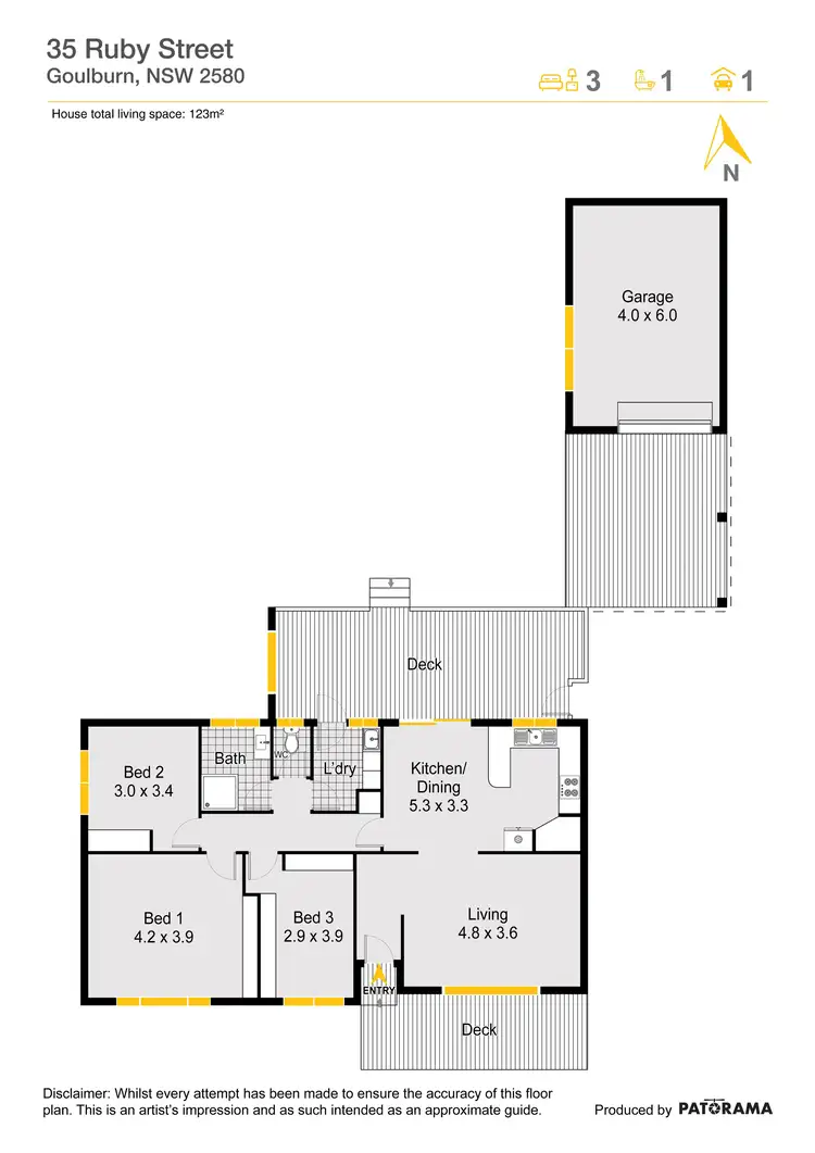 Floorplan of Homely house listing, 35 Ruby Street, Goulburn NSW 2580