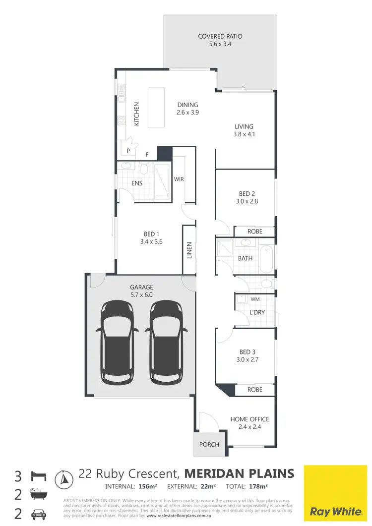 Floorplan of Homely house listing, 22 Ruby Crescent, Meridan Plains QLD 4551