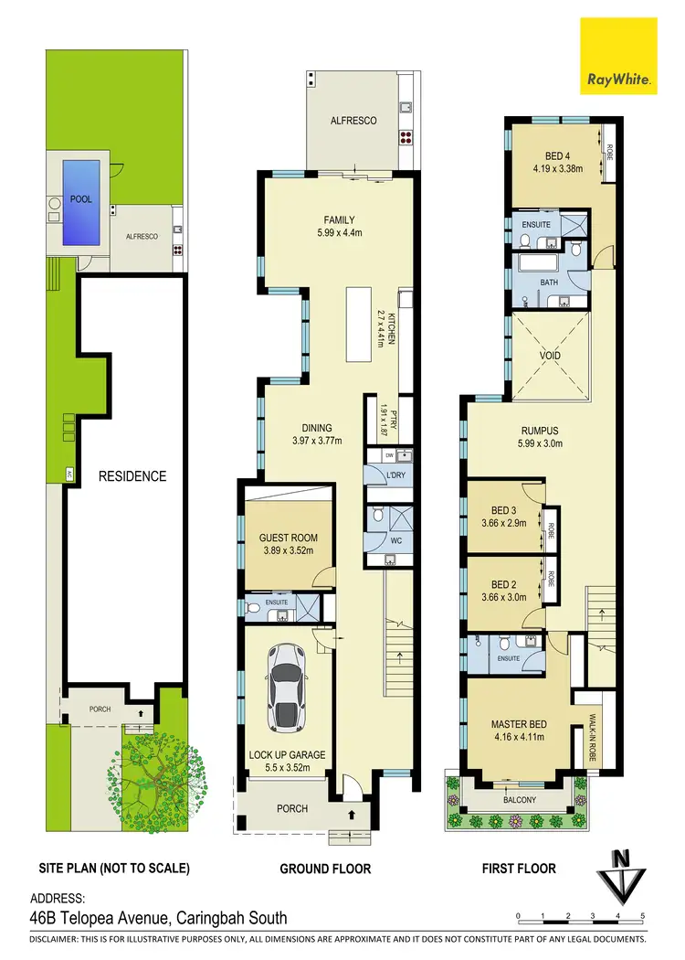 Floorplan of Homely semi-detached listing, 46B Telopea Avenue, Caringbah South NSW 2229