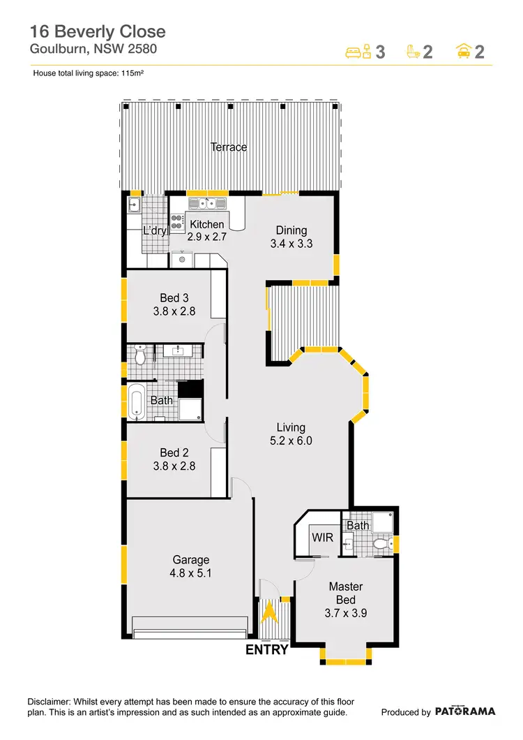 Floorplan of Homely house listing, 16 Beverly Close, Goulburn NSW 2580