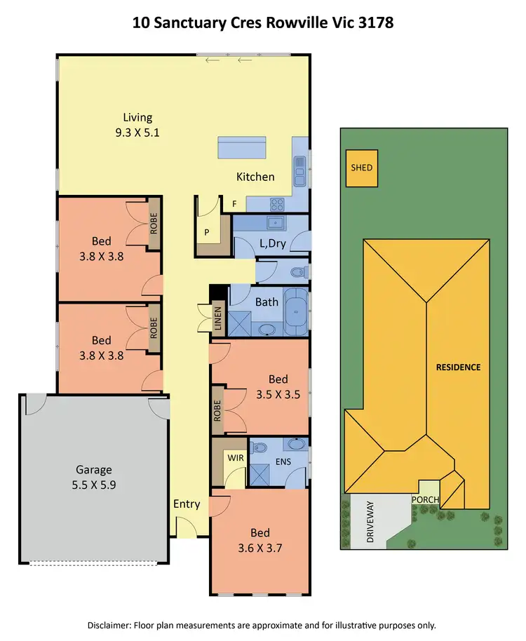 Floorplan of Homely house listing, 10 Sanctuary Crescent, Rowville VIC 3178