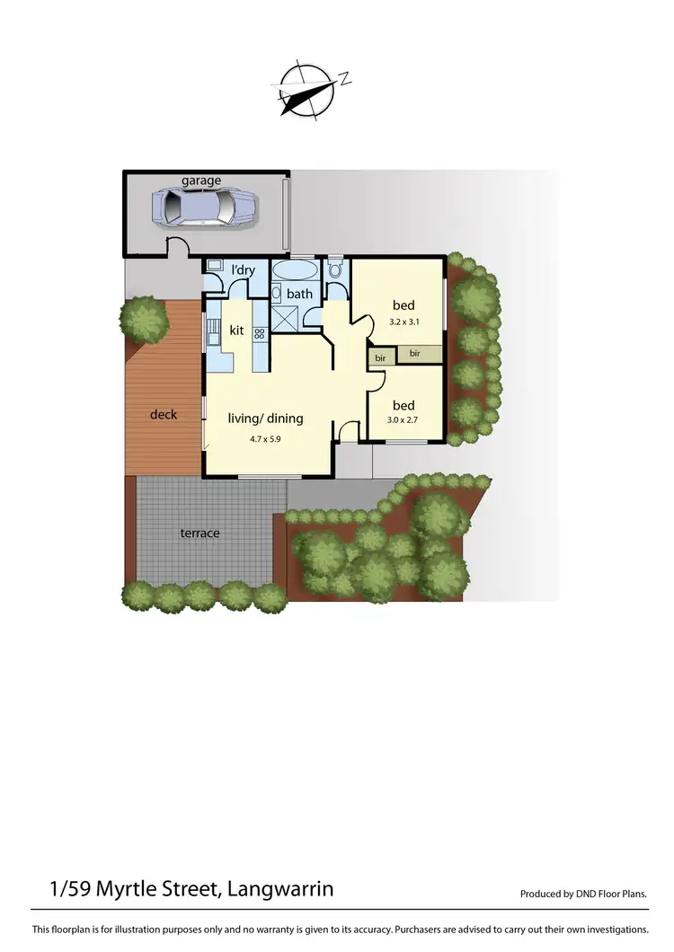 Floorplan of Homely unit listing, 1/59 Myrtle Street, Langwarrin VIC 3910