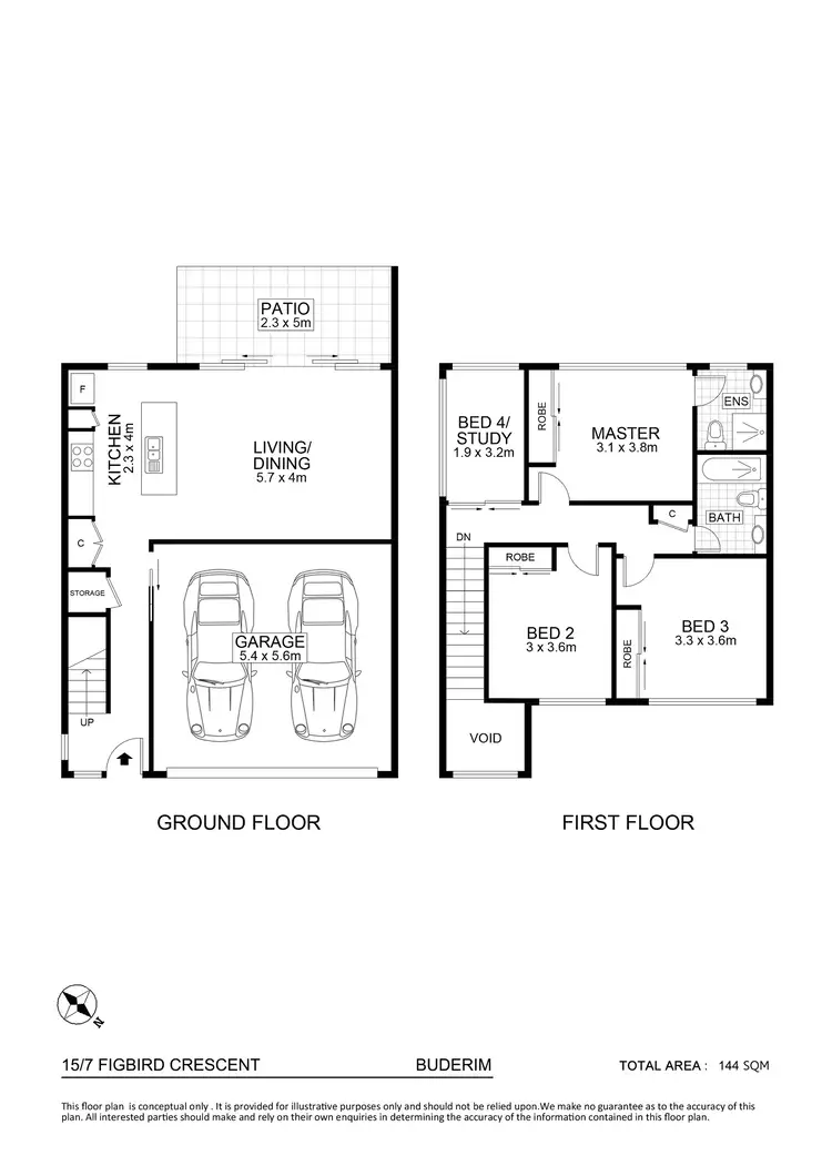 Floorplan of Homely townhouse listing, 15/7 Figbird Crescent, Buderim QLD 4556