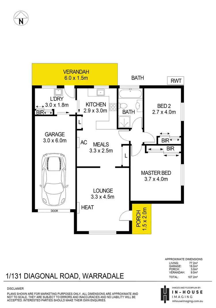 Floorplan of Homely unit listing, 1/131 Diagonal Road, Warradale SA 5046