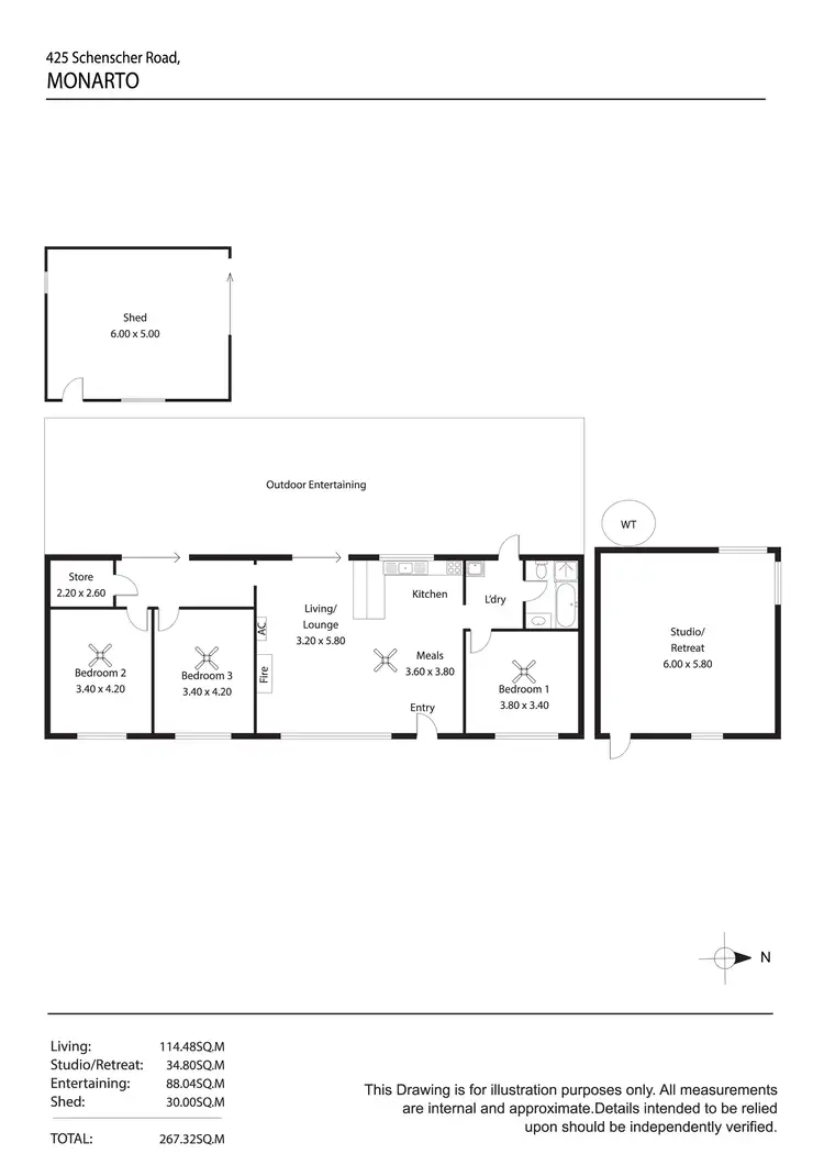 Floorplan of Homely house listing, 425 Schenscher Road, Monarto SA 5254