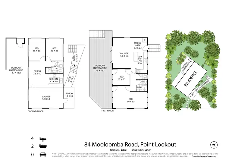 Floorplan of Homely house listing, 84 Mooloomba Road, Point Lookout QLD 4183