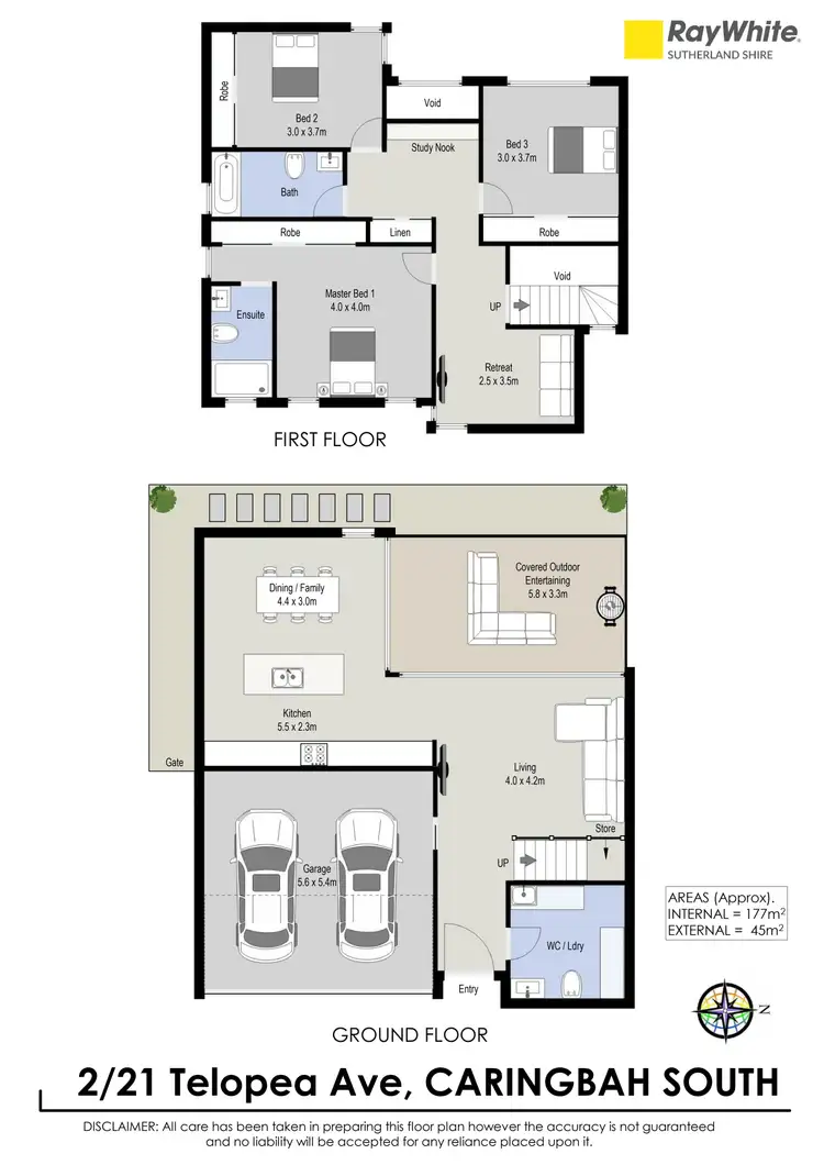 Floorplan of Homely townhouse listing, 2/21 Telopea Avenue, Caringbah South NSW 2229