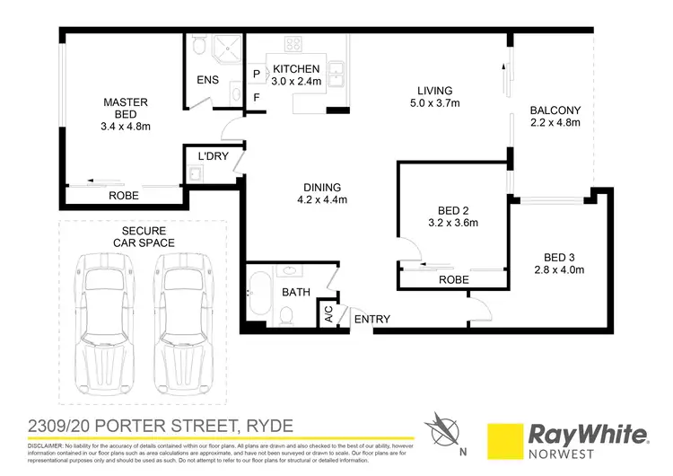 Floorplan of Homely apartment listing, 2309/20 Porter Street, Ryde NSW 2112