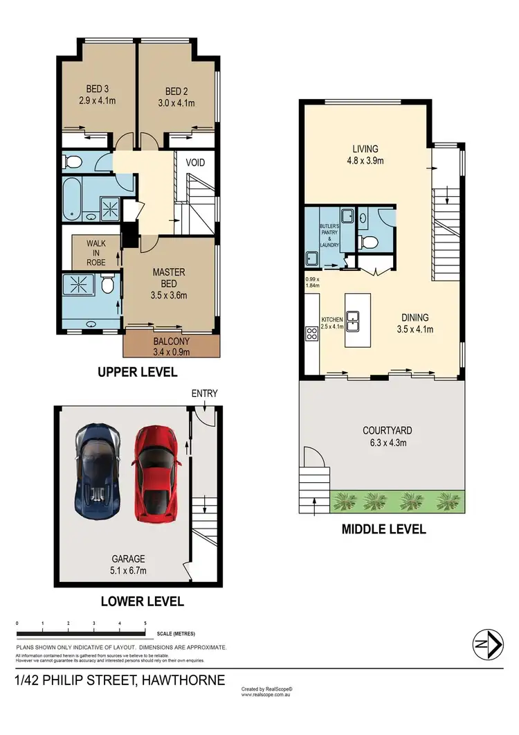 Floorplan of Homely townhouse listing, 1/42 Philip Street, Hawthorne QLD 4171