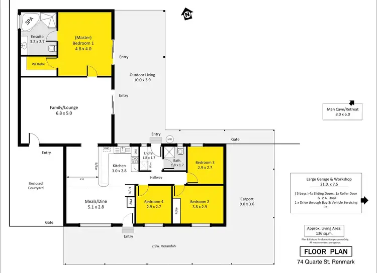 Floorplan of Homely house listing, 74 Quarte Street, Renmark SA 5341