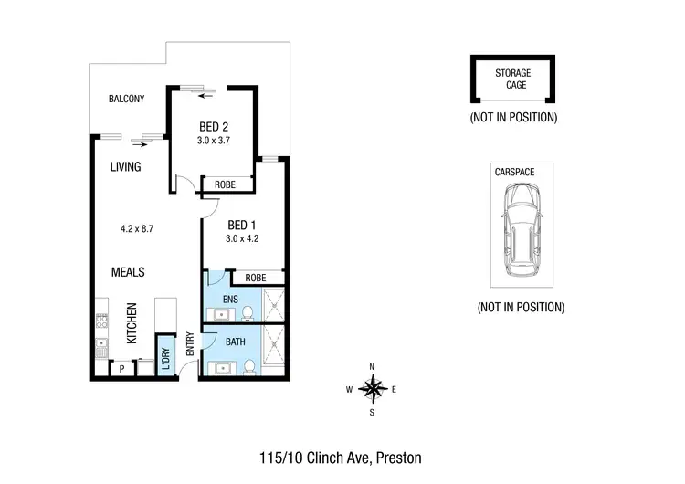 Floorplan of Homely apartment listing, 115/10 Clinch Avenue, Preston VIC 3072