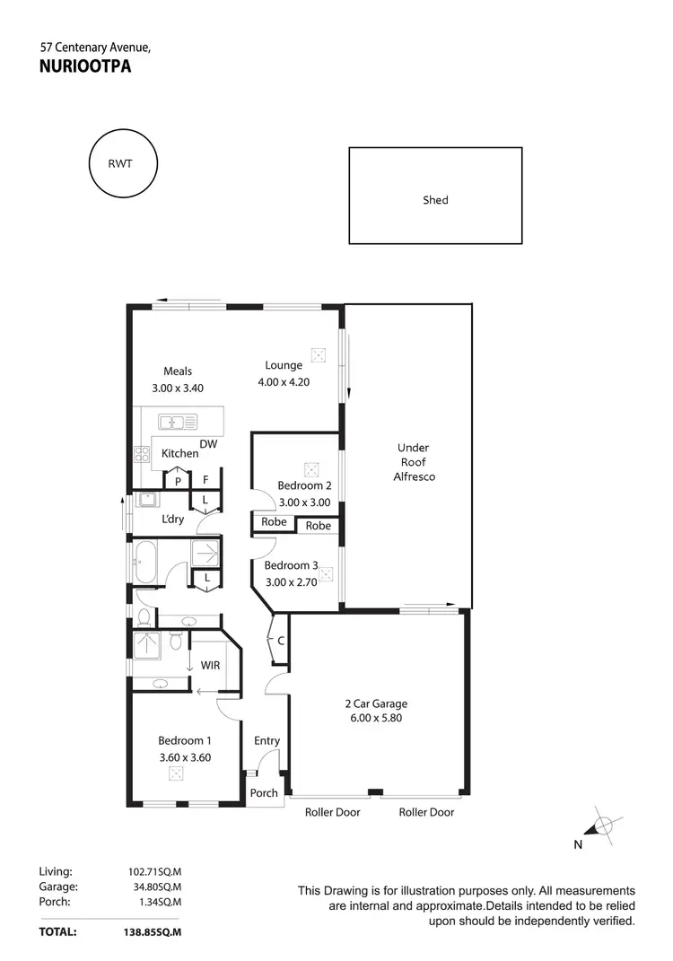 Floorplan of Homely house listing, 57 Centenary Avenue, Nuriootpa SA 5355