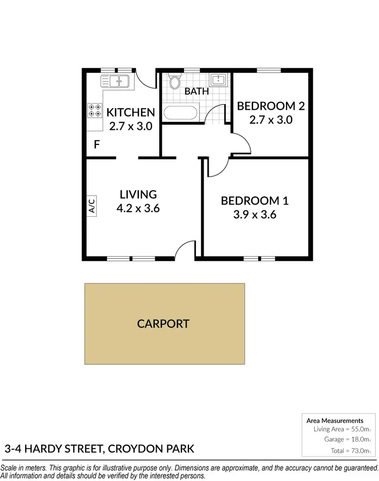 Floorplan of Homely house listing, 3/4 Hardy Street, Croydon Park SA 5008