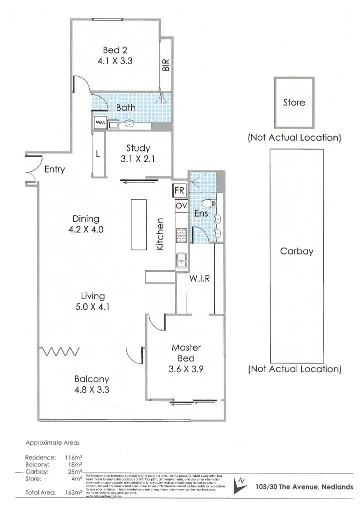 Floorplan of Homely apartment listing, 103/30 The Avenue, Nedlands WA 6009