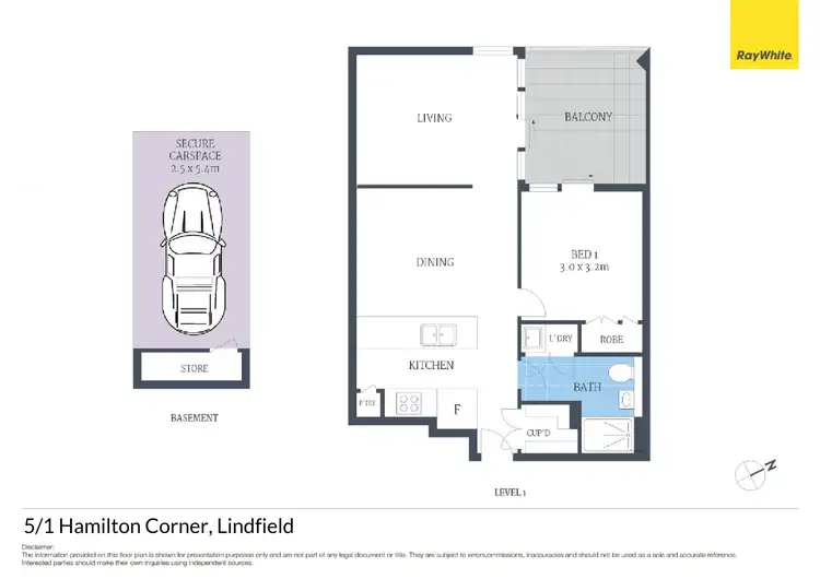 Floorplan of Homely unit listing, 5/1 Hamilton Corner, Lindfield NSW 2070