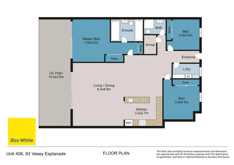 Floorplan of Homely unit listing, 408/93 Vasey Esplanade, Trinity Beach QLD 4879