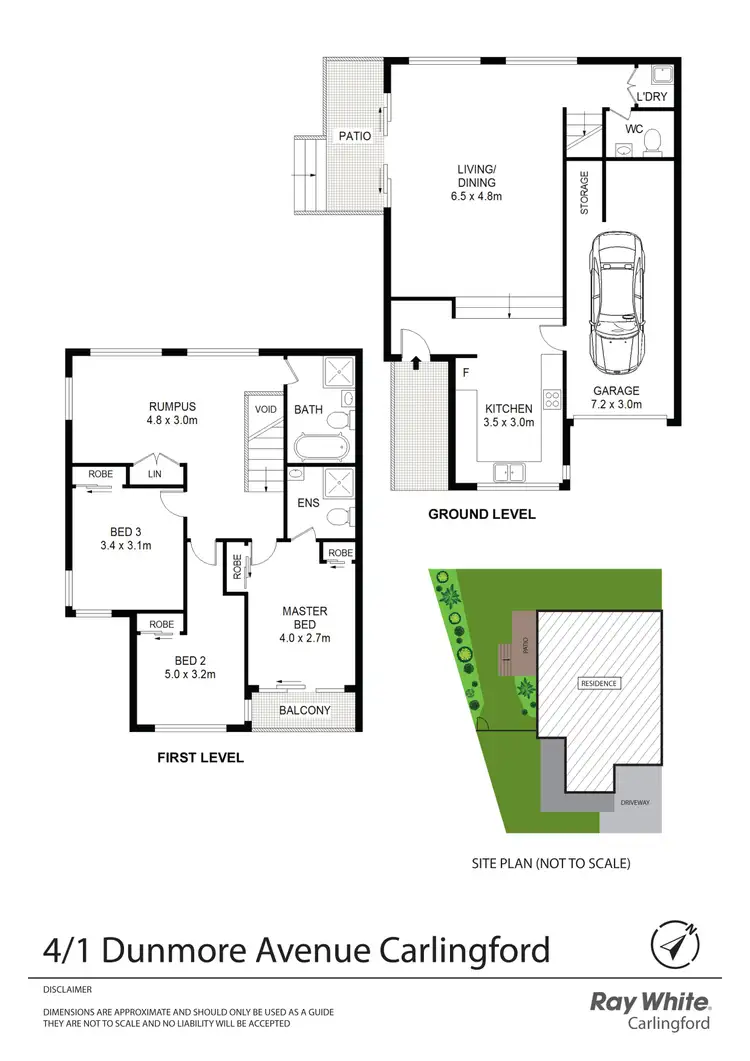 Floorplan of Homely townhouse listing, 4/1 Dunmore Avenue, Carlingford NSW 2118