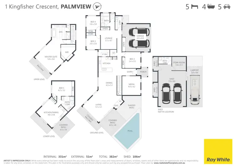 Floorplan of Homely house listing, 1 Kingfisher Crescent, Palmview QLD 4553