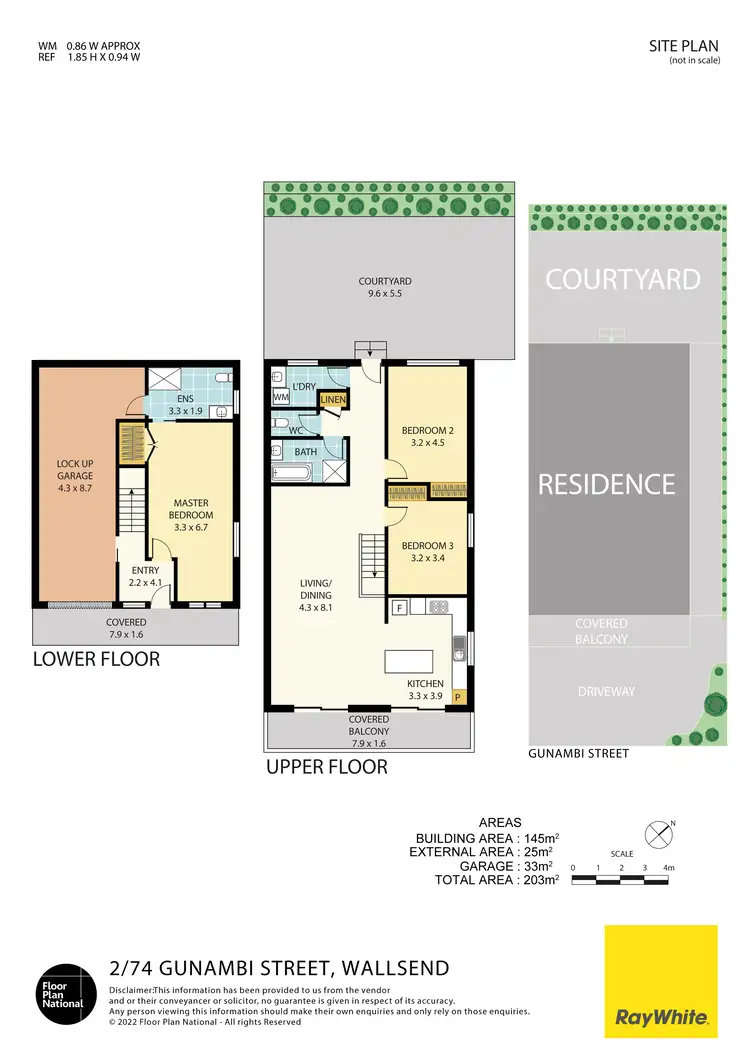Floorplan of Homely townhouse listing, 2/74 Gunambi Street, Wallsend NSW 2287
