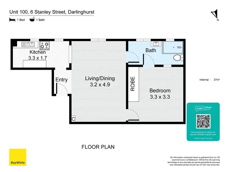 Floorplan of Homely apartment listing, 100/6 Stanley Street, Darlinghurst NSW 2010