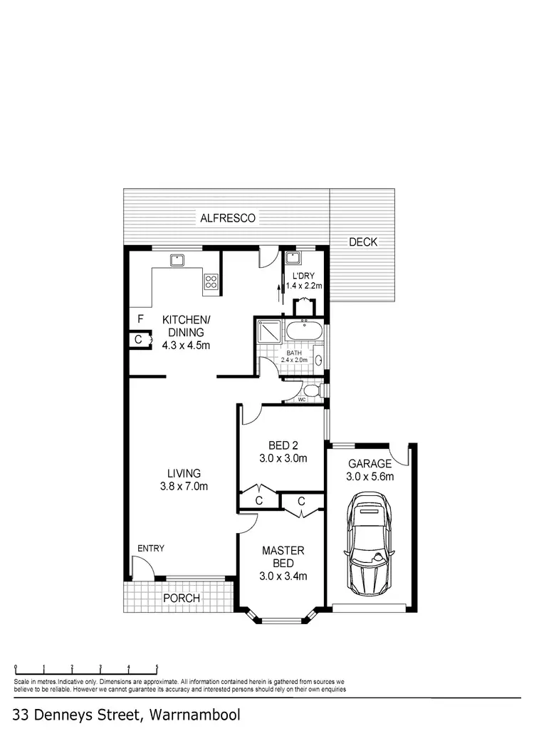 Floorplan of Homely unit listing, 33 Denneys Street, Warrnambool VIC 3280