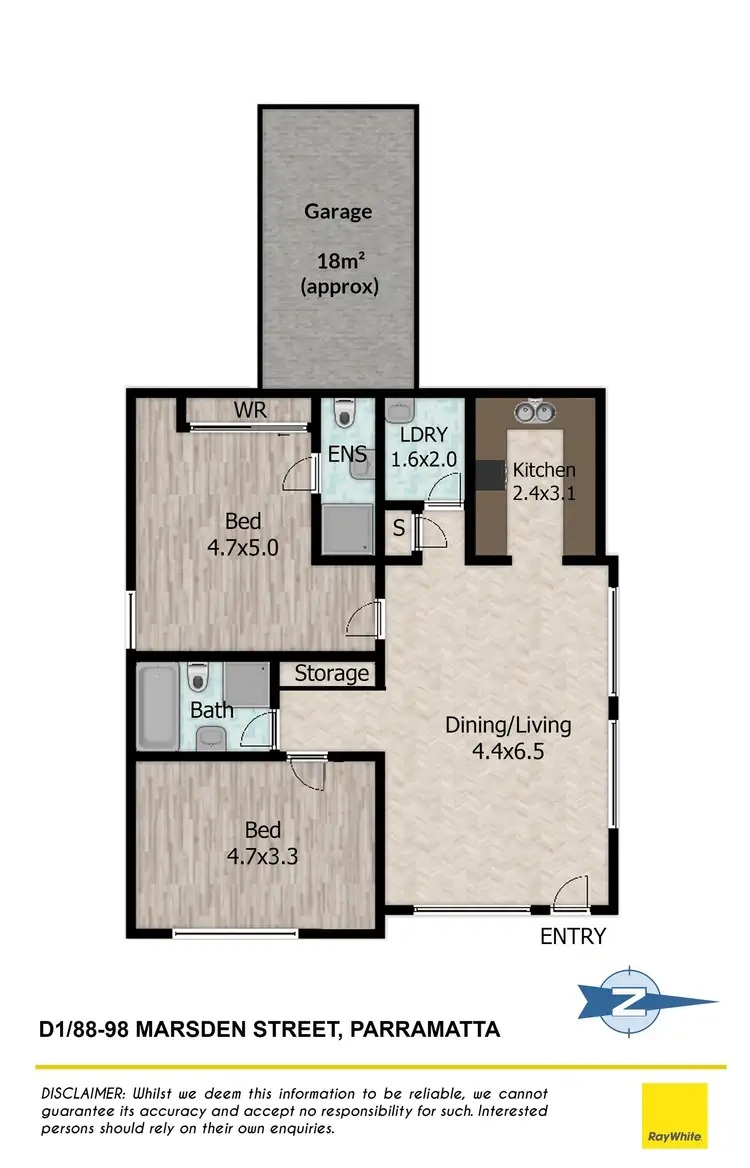 Floorplan of Homely apartment listing, D1/88-98 Marsden Street, Parramatta NSW 2150