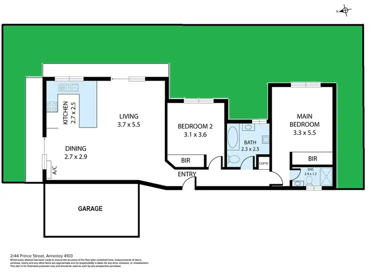 Floorplan of Homely unit listing, 2/44 Prince Street, Annerley QLD 4103