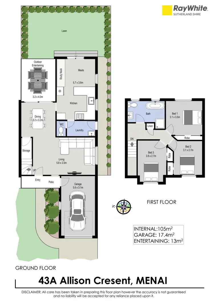 Floorplan of Homely semi-detached listing, 43A Allison Crescent, Menai NSW 2234